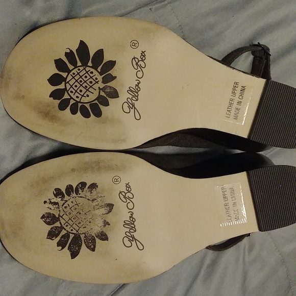 Yellow Box Peeptoe Wedges 6.5 - Picture 6 of 7